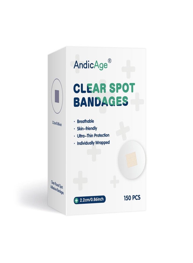 AndicAge Adhesive Spot Bandage 150pcs Flexible Fabric Adhesive Bandages Round PE Bandage for Wound Care and Hides Skin Spots (0.98 inch) - Image 1